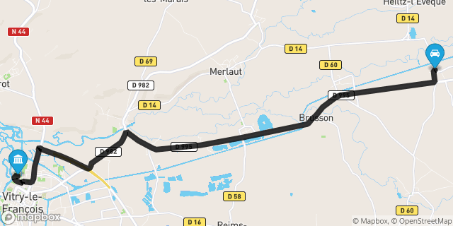 Itinéraire vers Vitry-le-François