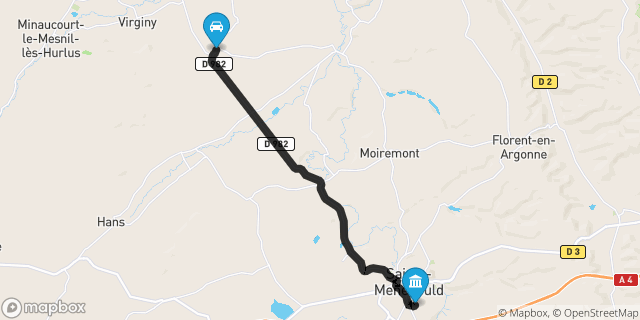 Itinéraire vers Sainte-Menehould