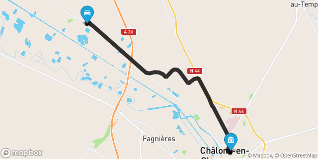 Itinéraire vers Châlons-en-Champagne