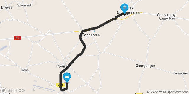 Itinéraire vers Fère-Champenoise