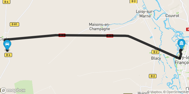 Itinéraire vers Vitry-le-François