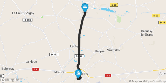 Itinéraire vers Sézanne