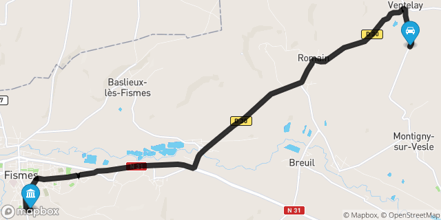Itinéraire vers Fismes