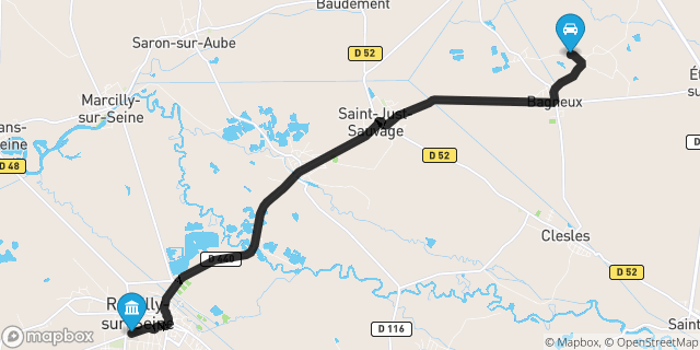 Itinéraire vers Romilly-sur-Seine