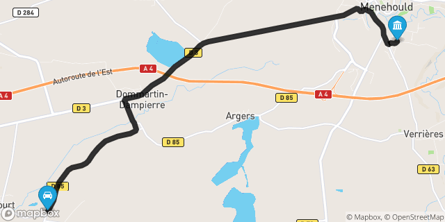 Itinéraire vers Sainte-Menehould