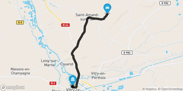 Itinéraire vers Vitry-le-François