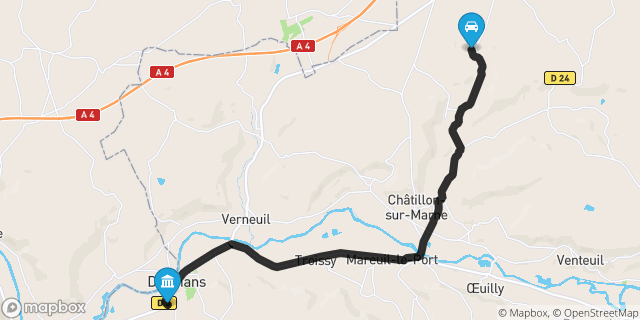 Itinéraire vers Dormans