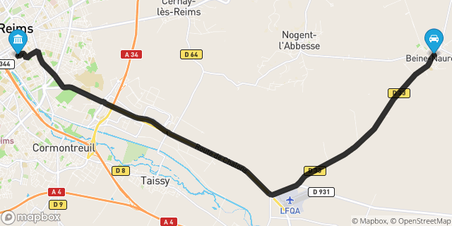 Itinéraire vers Reims