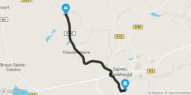 Itinéraire vers Sainte-Menehould