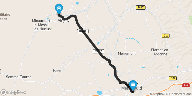 Itinéraire vers Sainte-Menehould