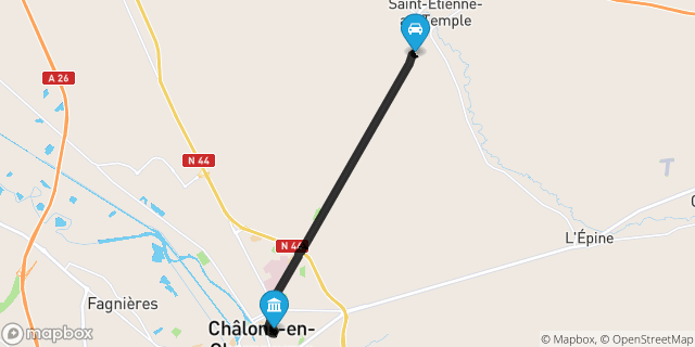 Itinéraire vers Châlons-en-Champagne