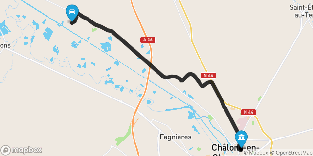 Itinéraire vers Châlons-en-Champagne