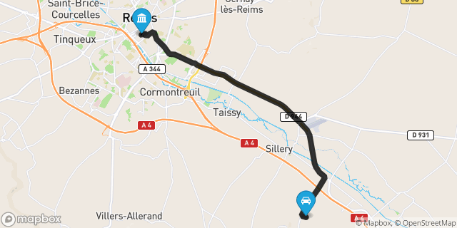 Itinéraire vers Reims