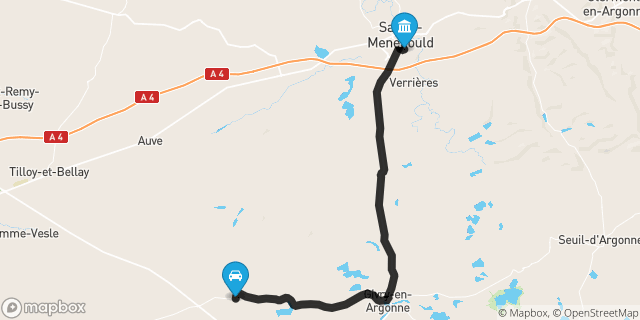 Itinéraire vers Sainte-Menehould