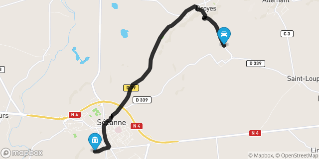 Itinéraire vers Sézanne