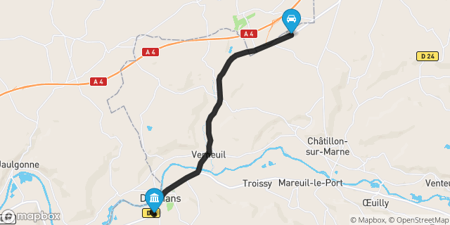 Itinéraire vers Dormans