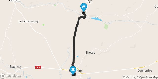 Itinéraire vers Sézanne