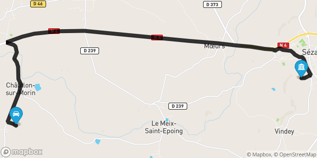 Itinéraire vers Sézanne