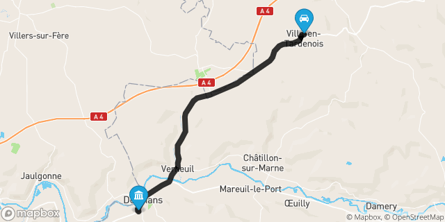 Itinéraire vers Dormans