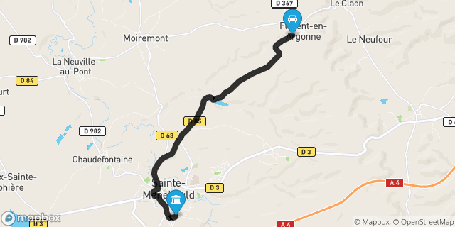 Itinéraire vers Sainte-Menehould