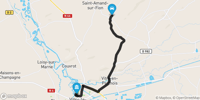 Itinéraire vers Vitry-le-François