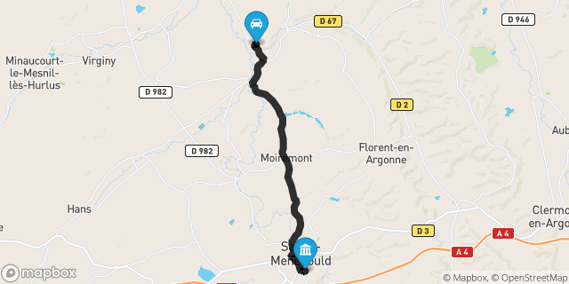 Itinéraire vers Sainte-Menehould