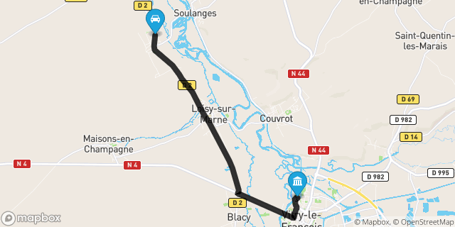 Itinéraire vers Vitry-le-François
