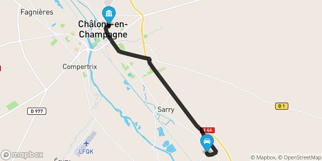 Itinéraire vers Châlons-en-Champagne