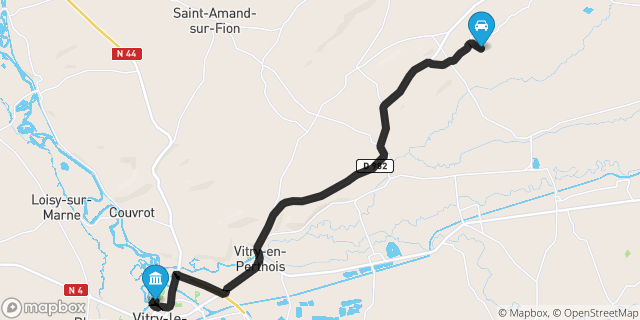 Itinéraire vers Vitry-le-François