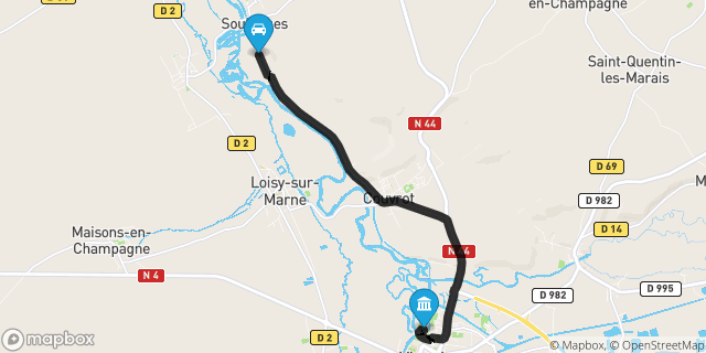 Itinéraire vers Vitry-le-François