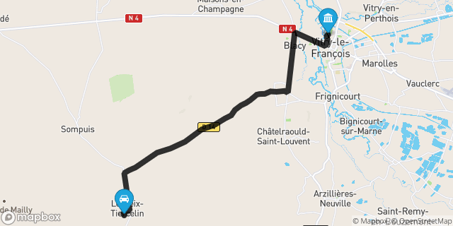 Itinéraire vers Vitry-le-François