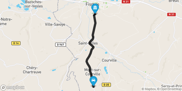 Itinéraire vers Fismes