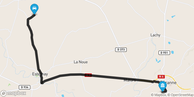 Itinéraire vers Sézanne