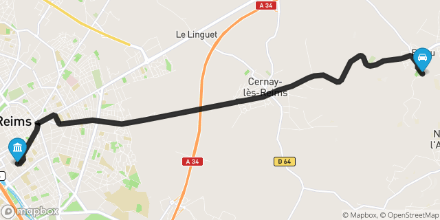 Itinéraire vers Reims