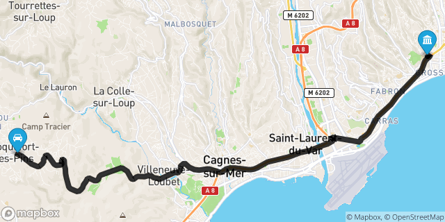 Itinéraire vers Nice