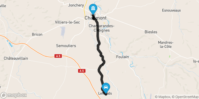 Itinéraire vers Chaumont