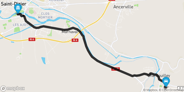 Itinéraire vers Saint-Dizier