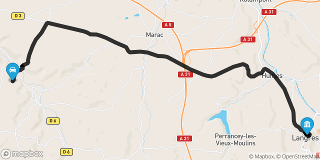 Itinéraire vers Langres
