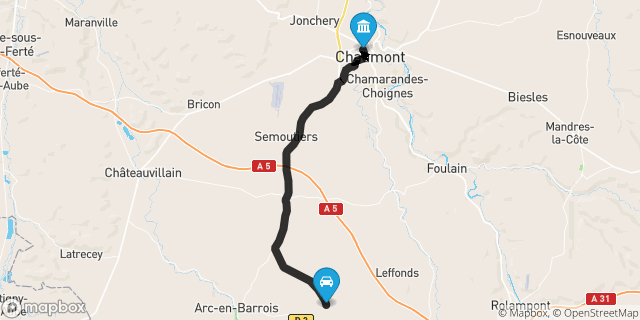 Itinéraire vers Chaumont