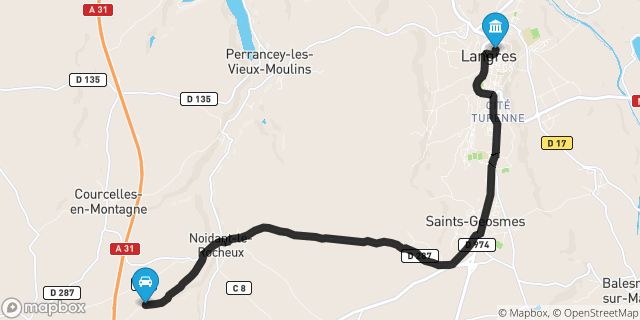 Itinéraire vers Langres