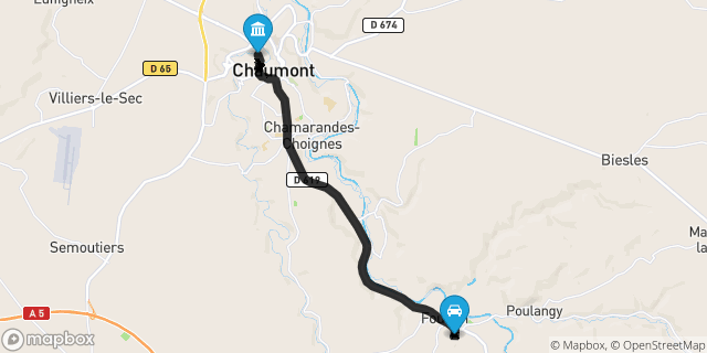 Itinéraire vers Chaumont