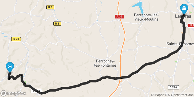 Itinéraire vers Langres