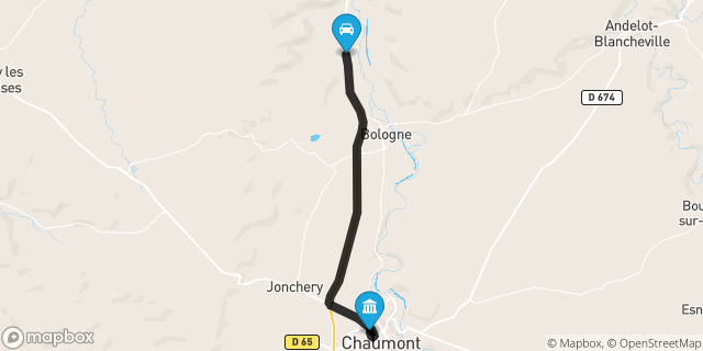 Itinéraire vers Chaumont