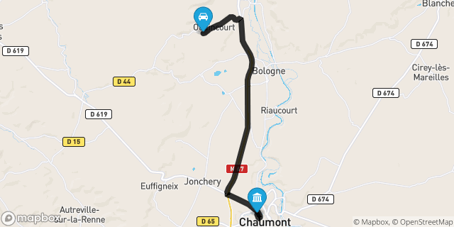 Itinéraire vers Chaumont