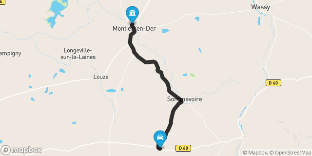 Itinéraire vers Montier-en-Der