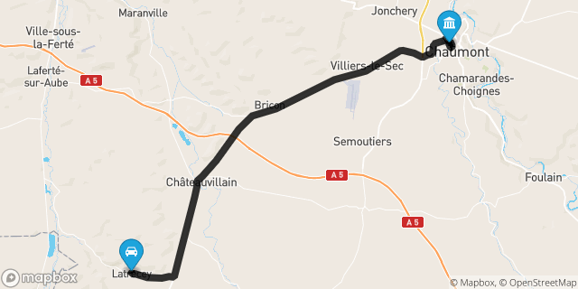 Itinéraire vers Chaumont