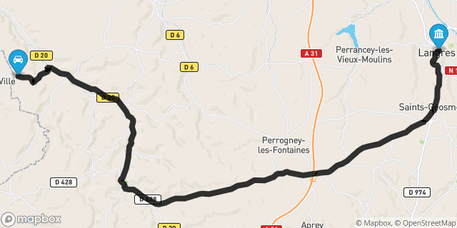 Itinéraire vers Langres