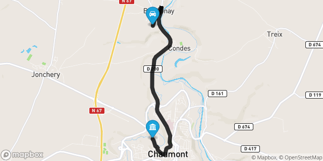 Itinéraire vers Chaumont