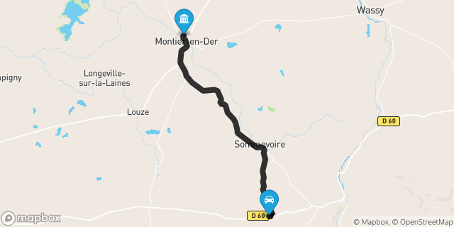 Itinéraire vers Montier-en-Der