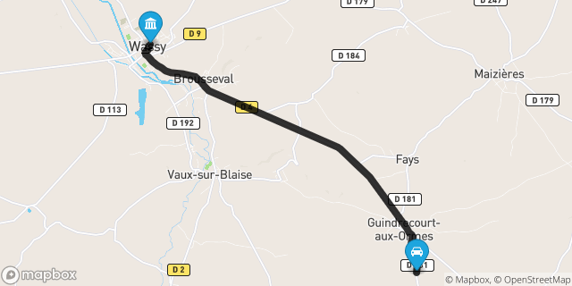 Itinéraire vers Wassy